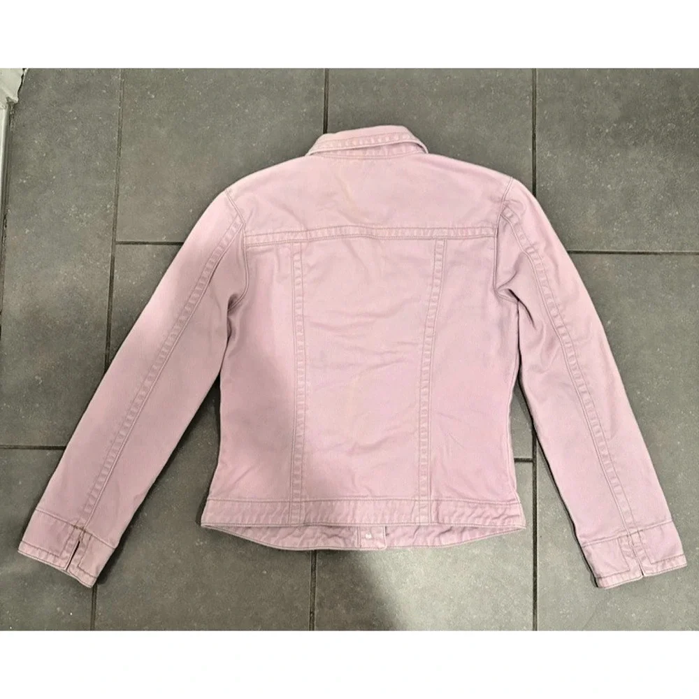 VTG Cabi Pink Denim Trucker Jacket Type III Utility Jean Coat Women’s Size Small